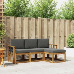 Ensemble de canapés d'extérieur 4 pcs Naturel et Anthracite 527364527364