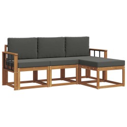 Ensemble de canapés d'extérieur 4 pcs Naturel et Anthracite 527364527364