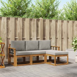 Ensemble de canapés d'extérieur 4 pcs Gris Naturel et Clair 527365527365