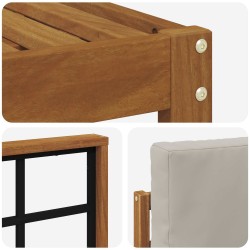 Ensemble de canapés d'extérieur 4 pcs Gris Naturel et Clair 527365527365