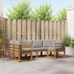 Ensemble de canapés d'extérieur 6 pcs Gris Naturel et Clair 527373527373