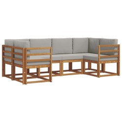 Ensemble de canapés d'extérieur 6 pcs Gris Naturel et Clair 527373527373