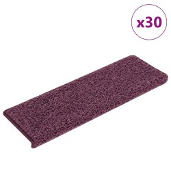 Tapis d'escalier 30 pièces 65 x 21 x 4 cm Violet foncé Bord rectangulaire 527379527379