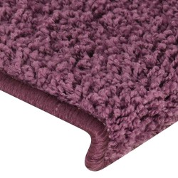Tapis d'escalier 30 pièces 65 x 21 x 4 cm Violet foncé Bord rectangulaire 527379527379