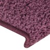 Tapis d'escalier 30 pièces 65 x 21 x 4 cm Violet foncé Bord rectangulaire 527379527379