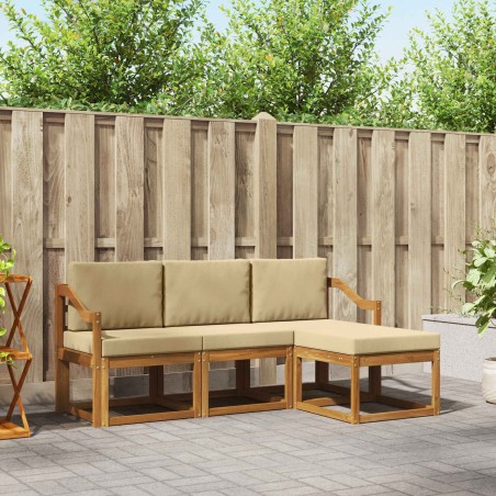 Ensemble de canapés d'extérieur 4 pcs Naturel et Beige 527381527381