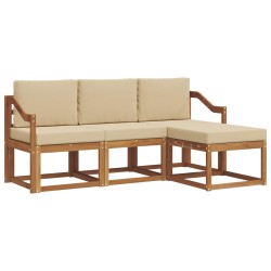 Ensemble de canapés d'extérieur 4 pcs Naturel et Beige 527381527381