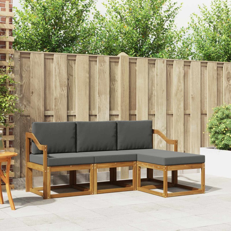 Ensemble de canapés d'extérieur 4 pcs Naturel et Anthracite 527382527382