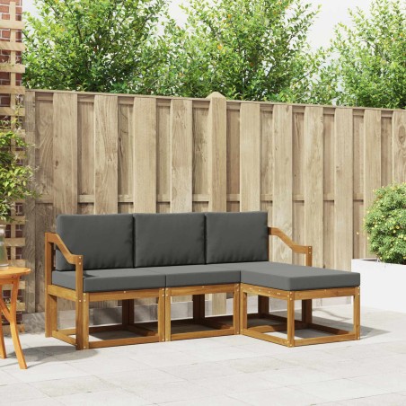 Ensemble de canapés d'extérieur 4 pcs Naturel et Anthracite 527382527382