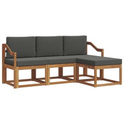 Ensemble de canapés d'extérieur 4 pcs Naturel et Anthracite 527382527382