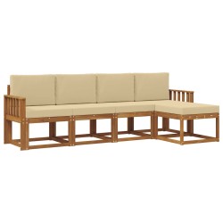 Ensemble de canapés d'extérieur 5 pcs Naturel et Beige 527384527384