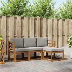 Ensemble de canapés d'extérieur 4 pcs Gris Naturel et Clair 527385527385