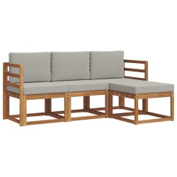 Ensemble de canapés d'extérieur 4 pcs Gris Naturel et Clair 527385527385