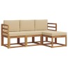 Ensemble de canapés d'extérieur 4 pcs Naturel et Beige 527387527387
