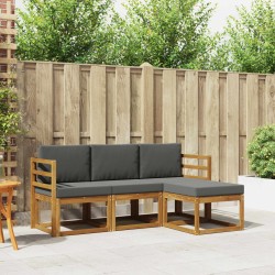 Ensemble de canapés d'extérieur 4 pcs Naturel et Anthracite 527388527388