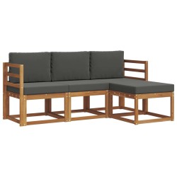 Ensemble de canapés d'extérieur 4 pcs Naturel et Anthracite 527388527388