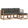 Ensemble de canapés d'extérieur 4 pcs Naturel et Anthracite 527388527388