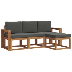 Ensemble de canapés d'extérieur 4 pcs Naturel et Anthracite 527395527395