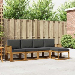 Ensemble de canapés d'extérieur 5 pcs Naturel et Anthracite 527396527396