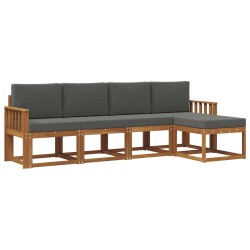 Ensemble de canapés d'extérieur 5 pcs Naturel et Anthracite 527396527396
