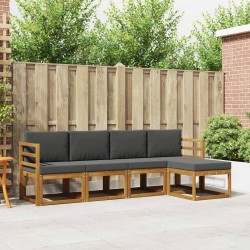 Ensemble de canapés d'extérieur 5 pcs Naturel et Anthracite 527397527397