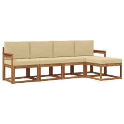 Ensemble de canapés d'extérieur 5 pcs Naturel et Beige 527400527400