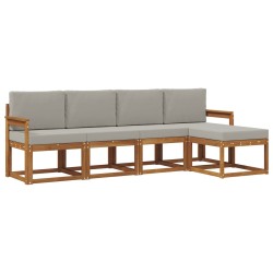 Ensemble de canapés d'extérieur 5 pcs Gris Naturel et Clair 527403527403