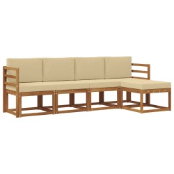 Ensemble de canapés d'extérieur 5 pcs Naturel et Beige 527406527406