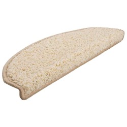 Tapis d'escalier 20 pièces 65 x 21 x 4 cm Crème Demi-rond Grand 527410527410