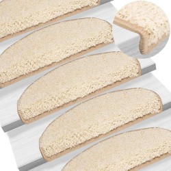 Tapis d'escalier 20 pièces 65 x 21 x 4 cm Crème Demi-rond Grand 527410527410