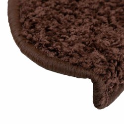 Tapis d'escalier 20 pièces 65 x 21 x 4 cm Marron Demi-rond Grand 527411527411