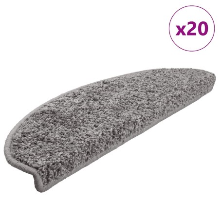 Tapis d'escalier 20 pièces 65 x 21 x 4 cm Gris Demi-rond Grand 527412527412
