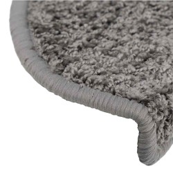 Tapis d'escalier 20 pièces 65 x 21 x 4 cm Gris Demi-rond Grand 527412527412