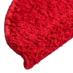 Tapis d'escalier 20 pièces 56 x 17 x 3 cm Rouge Demi-rond 527414527414