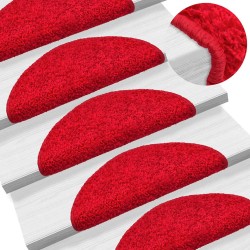 Tapis d'escalier 20 pièces 56 x 17 x 3 cm Rouge Demi-rond 527414527414