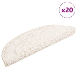 Tapis d'escalier 20 pièces 56 x 17 x 3 cm Blanc Demi-rond 527415527415