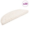 Tapis d'escalier 20 pièces 56 x 17 x 3 cm Blanc Demi-rond 527415527415