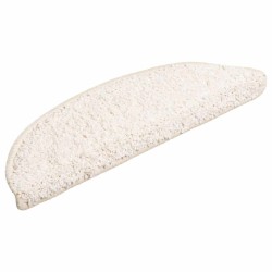 Tapis d'escalier 20 pièces 56 x 17 x 3 cm Blanc Demi-rond 527415527415