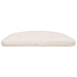Tapis d'escalier 20 pièces 56 x 17 x 3 cm Blanc Demi-rond 527415527415
