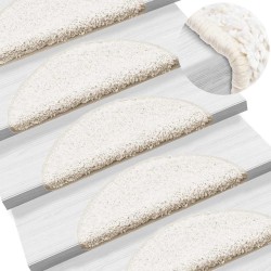 Tapis d'escalier 20 pièces 56 x 17 x 3 cm Blanc Demi-rond 527415527415