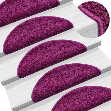 Tapis d'escalier 20 pièces 56 x 17 x 3 cm Violet Demi-rond 527416527416