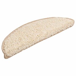 Tapis d'escalier 20 pièces 56 x 17 x 3 cm Crème Demi-rond 527417527417