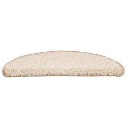 Tapis d'escalier 20 pièces 56 x 17 x 3 cm Crème Demi-rond 527417527417