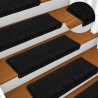 Tapis d'escalier 20 pièces 65 x 21 x 4 cm Noir Bord rectangulaire 527419527419