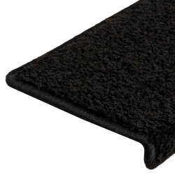Tapis d'escalier 20 pièces 65 x 21 x 4 cm Noir Bord rectangulaire 527419527419