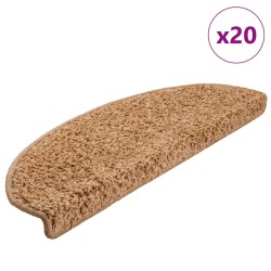 Tapis d'escalier 20 pièces 65 x 21 x 4 cm Beige Demi-rond Grand 527421527421