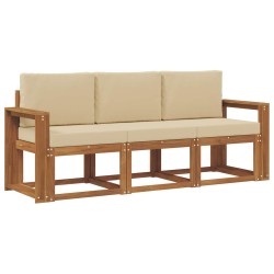 Ensemble de canapés d'extérieur 3 pcs Naturel et Beige 527422527422