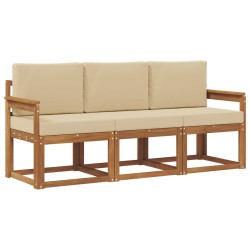 Ensemble de canapés d'extérieur 3 pcs Naturel et Beige 527423527423