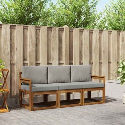 Ensemble de canapés d'extérieur 3 pcs Gris Naturel et Clair 527424527424