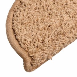 Tapis d'escalier 20 pièces 56 x 17 x 3 cm Beige Demi-rond 527426527426